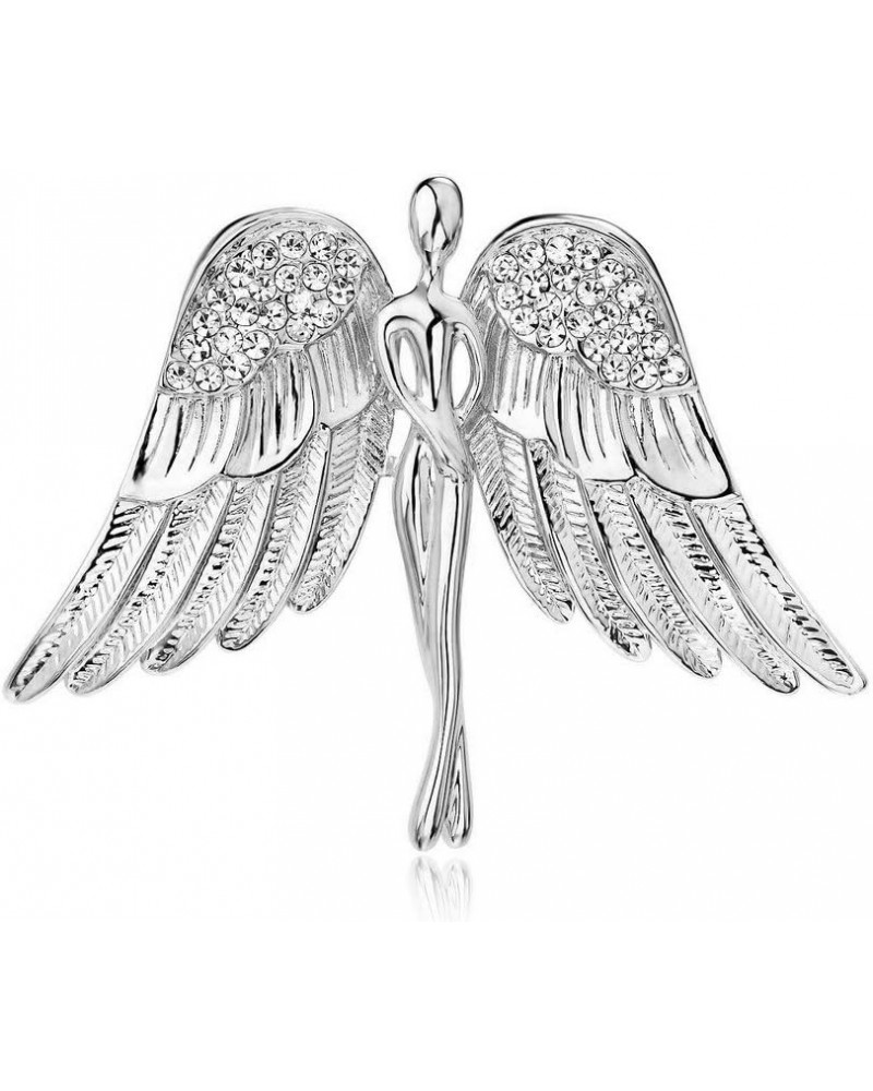 Women's Crystal Flying Wings Angel Brooch Pin Lapel Pin Costume Jewelry Silver Tone $10.70 Brooches & Pins