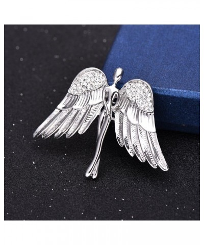 Women's Crystal Flying Wings Angel Brooch Pin Lapel Pin Costume Jewelry Silver Tone $10.70 Brooches & Pins