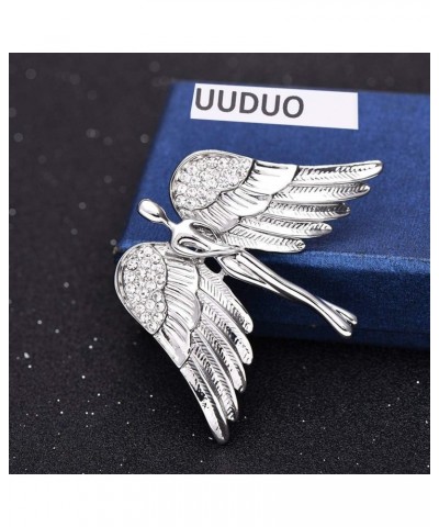 Women's Crystal Flying Wings Angel Brooch Pin Lapel Pin Costume Jewelry Silver Tone $10.70 Brooches & Pins