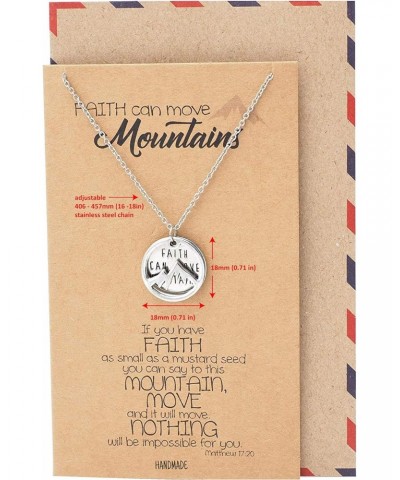 Inspirational Gifts for Women Mountain Pendant Faith Necklace, Bible Verse Inspired Charm with Greeting Card $14.67 Necklaces