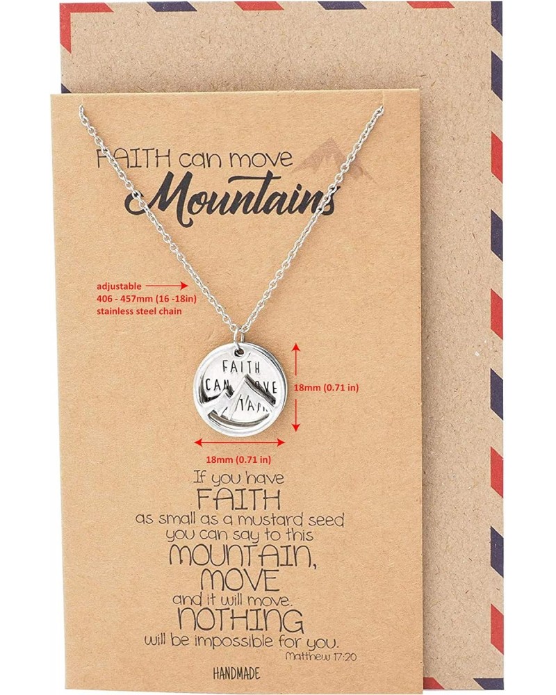 Inspirational Gifts for Women Mountain Pendant Faith Necklace, Bible Verse Inspired Charm with Greeting Card $14.67 Necklaces