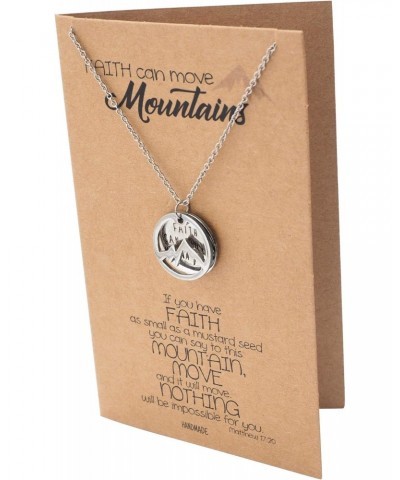 Inspirational Gifts for Women Mountain Pendant Faith Necklace, Bible Verse Inspired Charm with Greeting Card $14.67 Necklaces