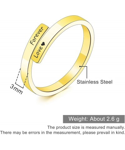 Personalized Open Spiral Twist Ring Engraved Names Stainless Steel Gold Plated Friendship Promise Ring Gift for Women Sister ...