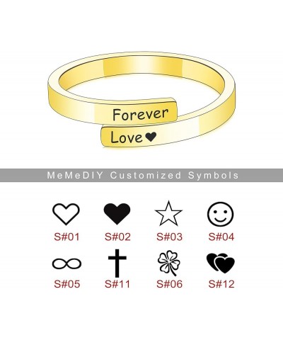 Personalized Open Spiral Twist Ring Engraved Names Stainless Steel Gold Plated Friendship Promise Ring Gift for Women Sister ...