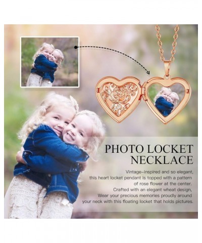 Heart Locket Necklace that Holds Pictures, 925 Sterling Silver/18K Gold/Platinum Plated Heart/Angel Wing/Tree of Life Photo P...