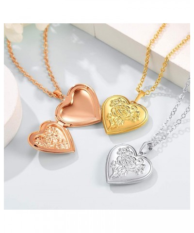 Heart Locket Necklace that Holds Pictures, 925 Sterling Silver/18K Gold/Platinum Plated Heart/Angel Wing/Tree of Life Photo P...