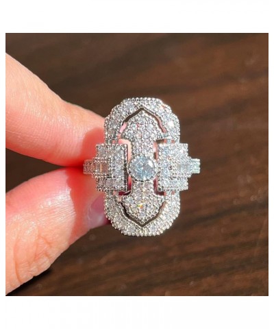 Art Deco Rings for Women Filigree Pave CZ Wide Armor Full Finger Statement Ring Cubic Zirconia Vintage Gemstone Ring 925 Ster...