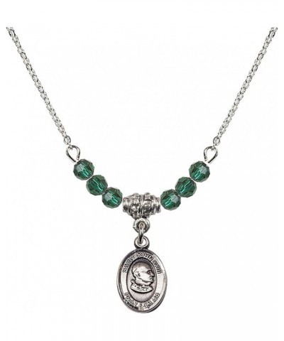 May Birth Month Bead Necklace with Catholic Patron Saint Petite Charm, 18 Inch Saint John XXIII $32.51 Necklaces