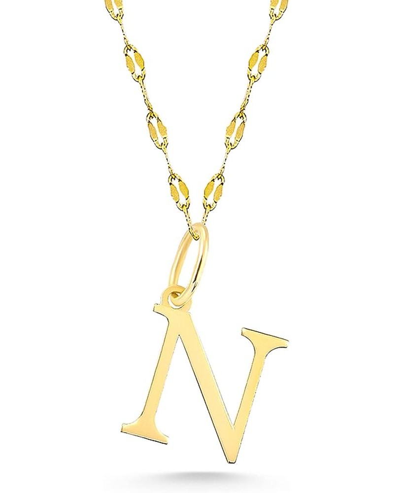 Exquisite 14K Gold Letter Pendant Chain Necklace, Personalized Initial Charm Jewelry for a Timeless and Stylish Look, Gift fo...