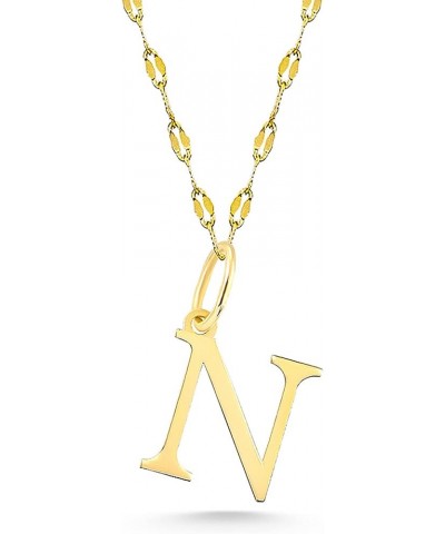 Exquisite 14K Gold Letter Pendant Chain Necklace, Personalized Initial Charm Jewelry for a Timeless and Stylish Look, Gift fo...