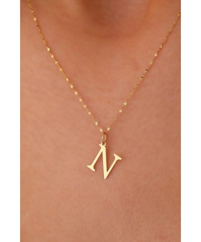 Exquisite 14K Gold Letter Pendant Chain Necklace, Personalized Initial Charm Jewelry for a Timeless and Stylish Look, Gift fo...