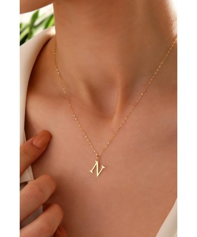 Exquisite 14K Gold Letter Pendant Chain Necklace, Personalized Initial Charm Jewelry for a Timeless and Stylish Look, Gift fo...