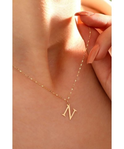 Exquisite 14K Gold Letter Pendant Chain Necklace, Personalized Initial Charm Jewelry for a Timeless and Stylish Look, Gift fo...