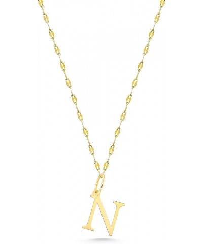 Exquisite 14K Gold Letter Pendant Chain Necklace, Personalized Initial Charm Jewelry for a Timeless and Stylish Look, Gift fo...