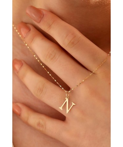 Exquisite 14K Gold Letter Pendant Chain Necklace, Personalized Initial Charm Jewelry for a Timeless and Stylish Look, Gift fo...