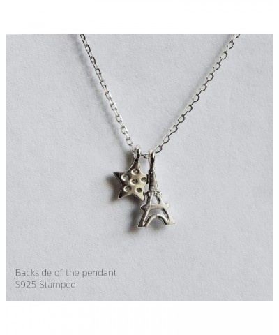 Sterling Silver 925 Elegant Necklace 16"+2" Chain with Pendant Eiffel $10.73 Necklaces