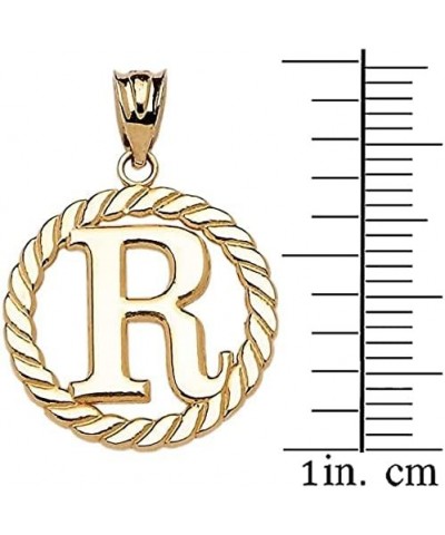 10k Yellow Gold Roped Circle "A-Z" Initial Pendant Necklace 16.0 Inches R $76.99 Necklaces