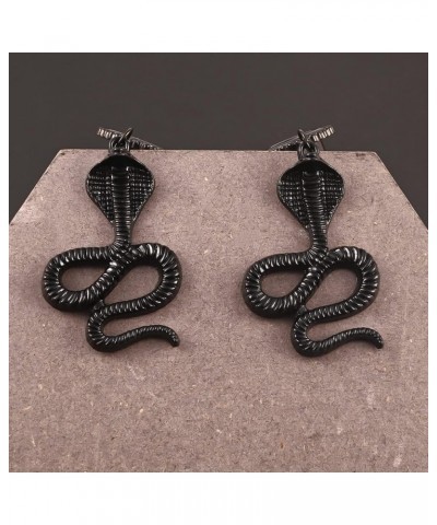 2PCS Cool Black Cobra Hanger Hypoallergenic Stainless Steel 2g 0g Plugs Ear Gauges Tunnels Piercing Expander Stretchers Fashi...