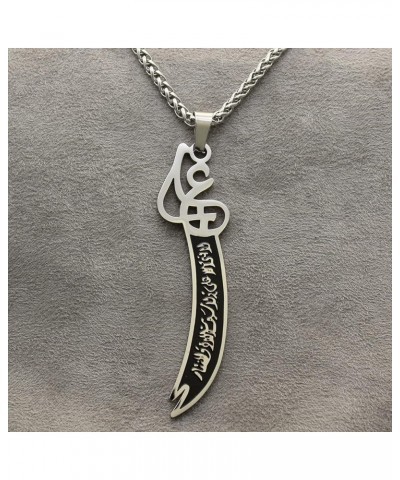 Imam Ali Sword Dhul-Fiqar Necklace Islamic Arabic Art Islam Zulfiqar Muslim Gift Chain,Charm $9.59 Necklaces