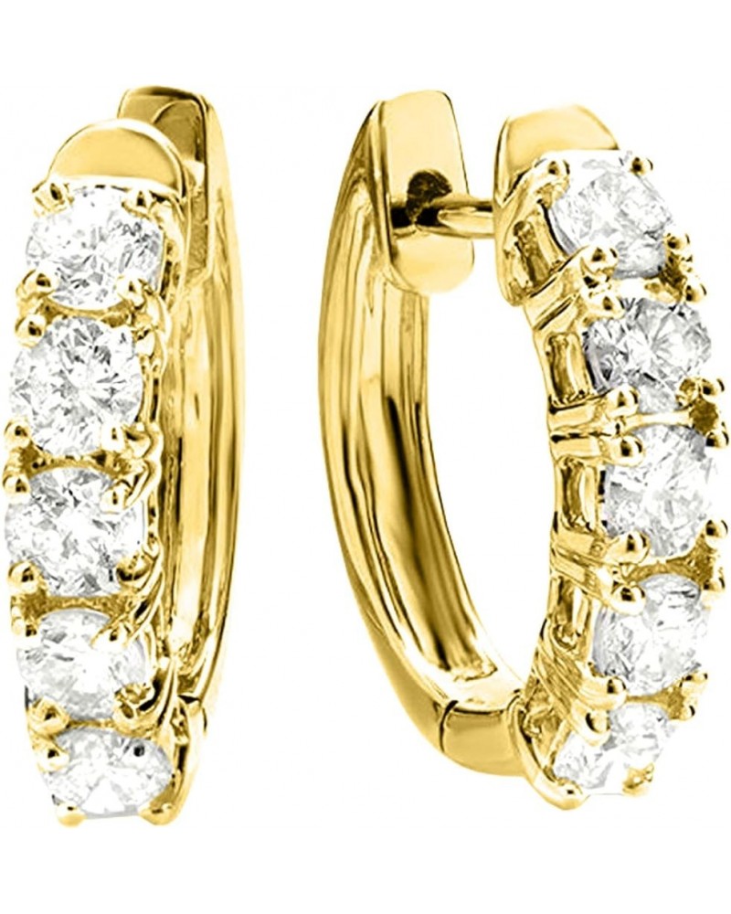 1-5 Carat Huggies Hoop Diamond Earrings 14K Gold Premium Collection 4.0 Carat 14K Yellow Gold $1.00 Earrings