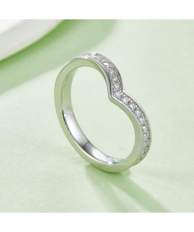 14k Gold Plated V-shaped Curved Diamond Ring Classic Cubic Zirconia Eternal Women's Engagement Wedding Ring V-shaped Ring Sta...