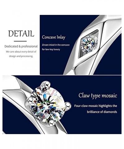 Fashion Couple Rings for Him and Her Set,Adjustable S925 Silver CZ, Matching Promise Ring Engagement Ring Wedding Ring Annive...