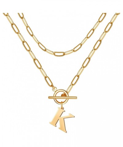 14K Gold Cuban Initial Necklaces for Women Girls | Silver Letter Chunky Chain Choker Rose Gold Necklace Gifts 01-Gold K $8.99...