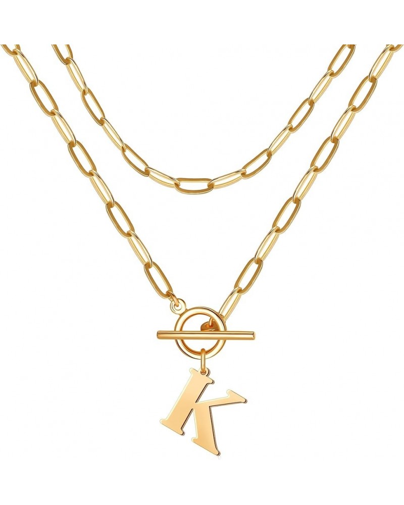 14K Gold Cuban Initial Necklaces for Women Girls | Silver Letter Chunky Chain Choker Rose Gold Necklace Gifts 01-Gold K $8.99...