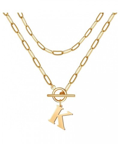 14K Gold Cuban Initial Necklaces for Women Girls | Silver Letter Chunky Chain Choker Rose Gold Necklace Gifts 01-Gold K $8.99...