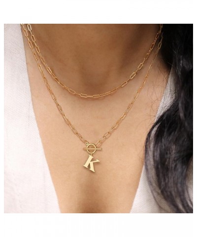 14K Gold Cuban Initial Necklaces for Women Girls | Silver Letter Chunky Chain Choker Rose Gold Necklace Gifts 01-Gold K $8.99...