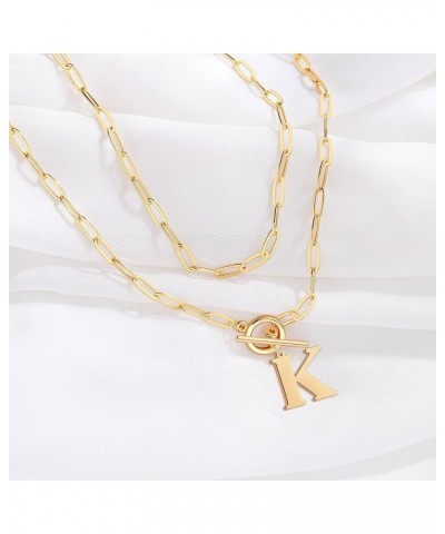 14K Gold Cuban Initial Necklaces for Women Girls | Silver Letter Chunky Chain Choker Rose Gold Necklace Gifts 01-Gold K $8.99...