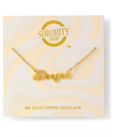 Delta Gamma Necklace — Retro Font Design with 18K Gold Plating, Delta Gamma Gifts for Women $11.25 Necklaces