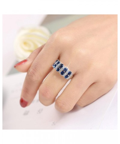 Friend Ring Silver Women Fashion Trend Single Full Diamond Zircon Ring Ladies Jewelry Nesting Rings for Women Blue $8.84 Rings