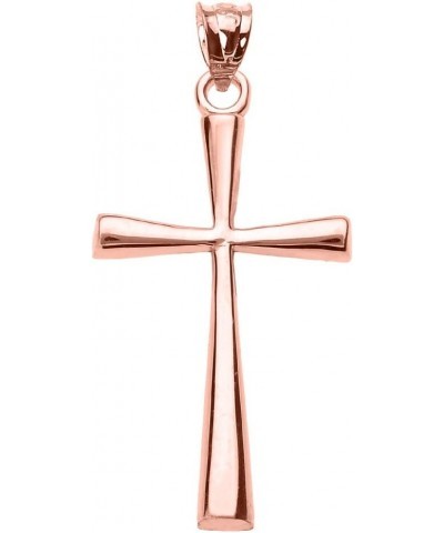 14K Yellow, Rose or White Gold Simple Classic Flared Cross Pendant - Choice of Metal 14K Rose Gold $97.50 Pendants