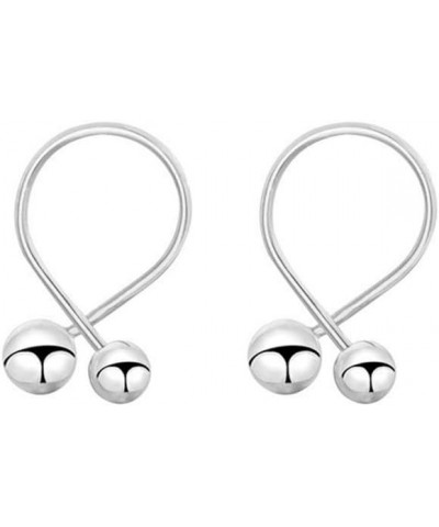 20G Minimalist Double Sided Ball Earrings for Women Girls 925 Sterling Silver Hypoallergenic Nickel Free Simple Crossover Scr...