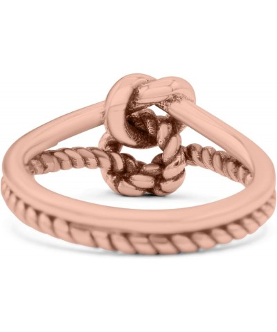 Stylish Loop Knot Rope and Infinity Double Row Oxidized Ring Band Solid 925 Sterling Silver Thumb Ring 10mm Rose Tone, Sterli...