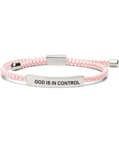 Dont Let The Hard Days Win Bracelet, Handmade Braided Adjustable Fashion Inspirational Stainless Steel God Is In Control Tube...