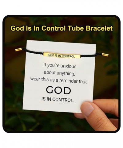 Dont Let The Hard Days Win Bracelet, Handmade Braided Adjustable Fashion Inspirational Stainless Steel God Is In Control Tube...