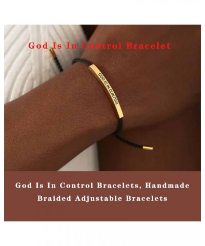 Dont Let The Hard Days Win Bracelet, Handmade Braided Adjustable Fashion Inspirational Stainless Steel God Is In Control Tube...