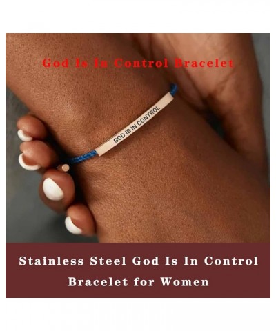 Dont Let The Hard Days Win Bracelet, Handmade Braided Adjustable Fashion Inspirational Stainless Steel God Is In Control Tube...