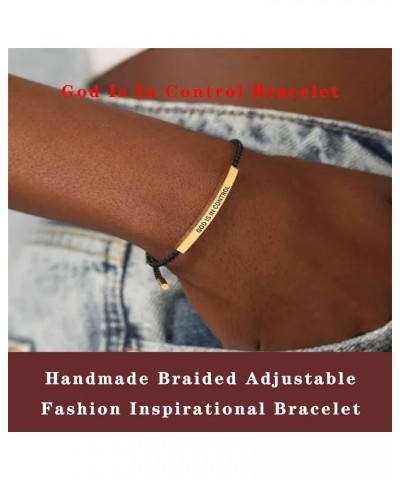 Dont Let The Hard Days Win Bracelet, Handmade Braided Adjustable Fashion Inspirational Stainless Steel God Is In Control Tube...