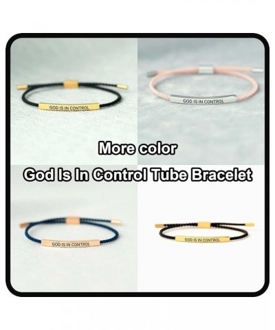 Dont Let The Hard Days Win Bracelet, Handmade Braided Adjustable Fashion Inspirational Stainless Steel God Is In Control Tube...