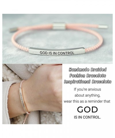 Dont Let The Hard Days Win Bracelet, Handmade Braided Adjustable Fashion Inspirational Stainless Steel God Is In Control Tube...