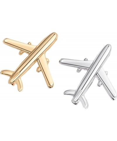 Small Aircraft Brooch Pins for Men and Women Lapel Brooch Backpack Shirt Bag Accessories Collar Badge Silvery $6.23 Brooches ...