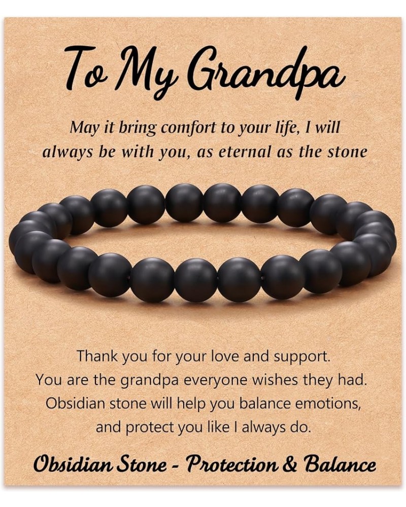 Gifts for Dad | Grandpa | Uncle | Son | Grandson | Brother | Husband | Boyfriend - Natural Healing Lava Rock Stone/Tiger Eye ...