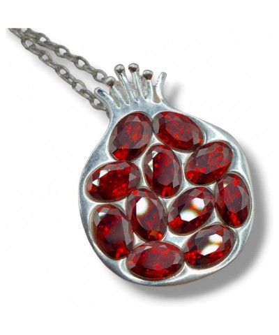 AAA grade natural garnet gold filled bronze pomegranate jewelry Silver pendant $33.93 Necklaces