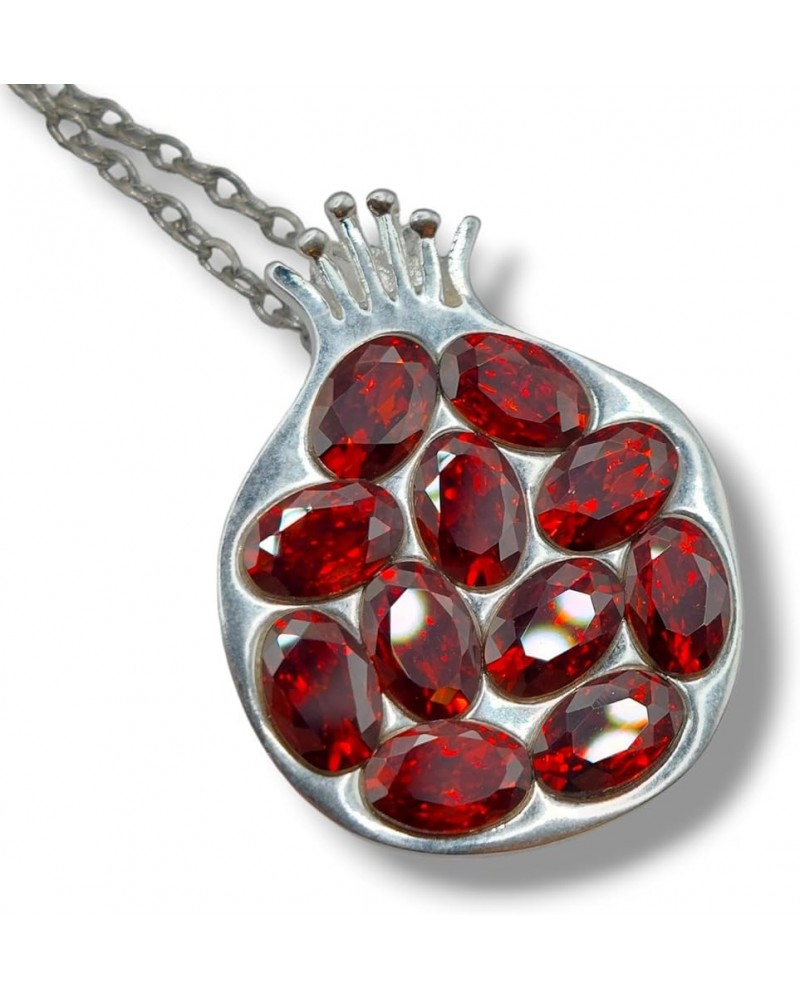 AAA grade natural garnet gold filled bronze pomegranate jewelry Silver pendant $33.93 Necklaces