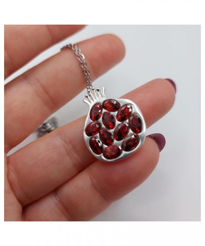 AAA grade natural garnet gold filled bronze pomegranate jewelry Silver pendant $33.93 Necklaces