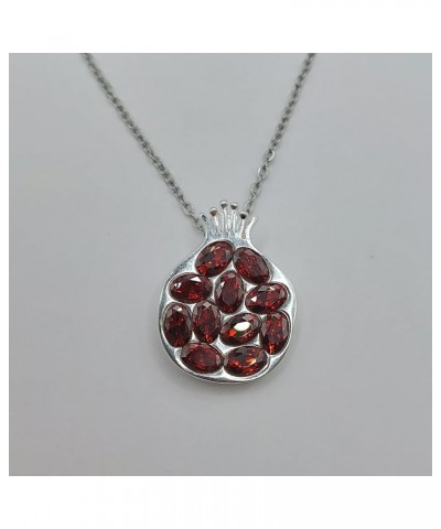 AAA grade natural garnet gold filled bronze pomegranate jewelry Silver pendant $33.93 Necklaces