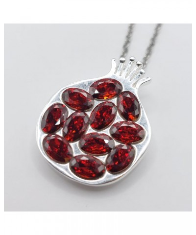 AAA grade natural garnet gold filled bronze pomegranate jewelry Silver pendant $33.93 Necklaces